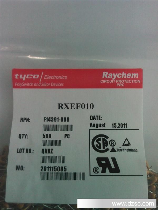 RAYCHEM/TYCO 自恢复保险丝 RXEF010 60V0.1A供样