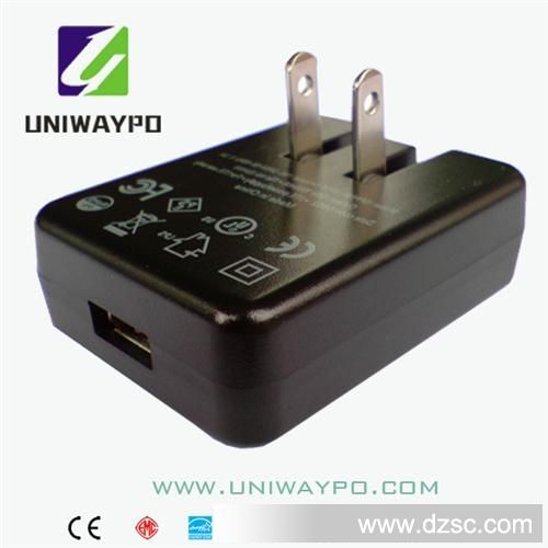 【厂家直供】5W 5V 0.5A USB接口折叠脚 开关电源 适配器 UL、PSE