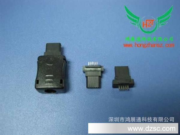 厂家长期供应三星12P全塑-5P插头|手机USB连接器插头