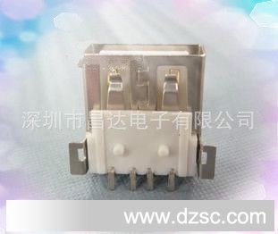 A母全贴片无卷边13.9 USB贴片母座 USB180度 USB2.0连接器 a母USB