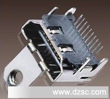 厂家直销HDMI母座 90度(单耳/带耳/单螺丝孔/)19P/HDMI母座插板