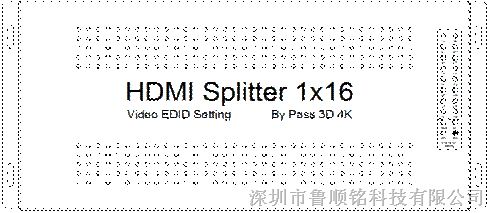 HDMI分配器1分16,hdmi splitter 1x16,分配器1进16出正面输出接口