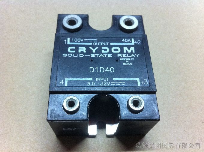 Crydom固态继电器D1D40 工业安装 PM IP00 SSR 100VDC 40A,3.5-32VDC In