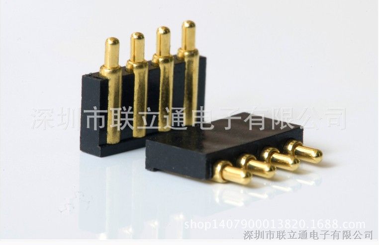 供应4pin 高品质侧立式弹簧顶针,pogo pin连接器