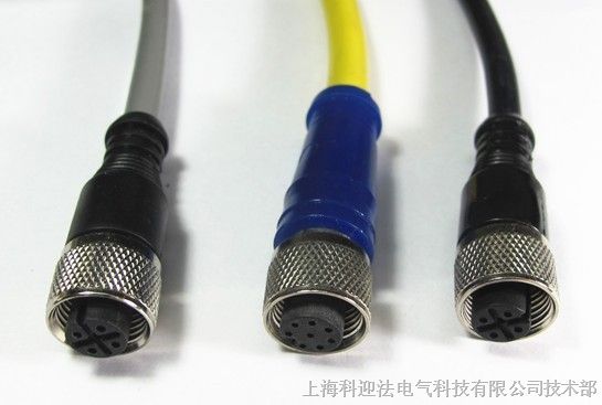 2-3 M12母头直型防水电缆连接器(3-12针型，自带电缆，IP67,A编码、B编码、D编码，屏蔽电缆或屏蔽电缆).jpg