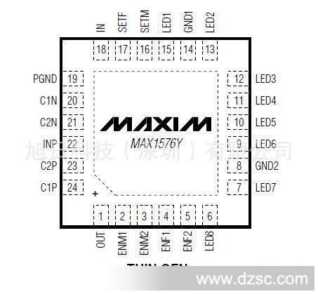 优势供应原装进口480mA白光LED 1倍/1.5倍/2倍电荷泵 MAX1576