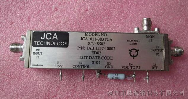 供应JCA JCA1011-383TCA 6-11GHz 28dB 28dBm SMA 低噪声功率放大器