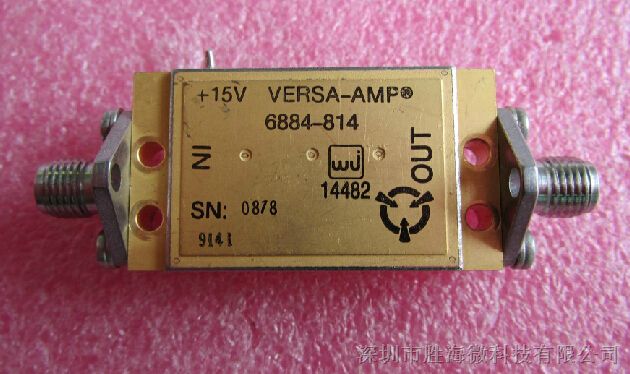 供应WJ M/A-COM 6884-814 4-12GHz 36dB SMA RF低噪声微波功率放大器