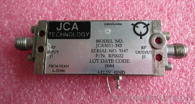 供应JCA JCA1011-342 6.5-12GHz 30dB SMA 低噪声微波功率放大器