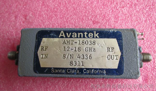 供应AMT-18038 Avantek 9-18GHz 45dB SMA 低噪声微波功率功分器