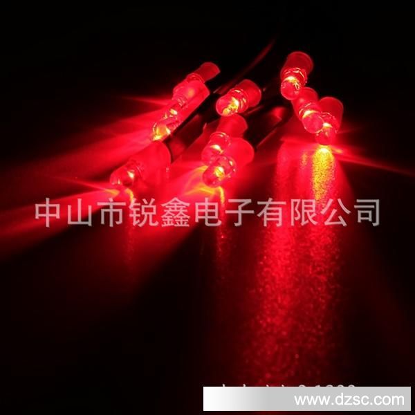 【现货供应】F5mm红透红led灯珠 聚光红发红3