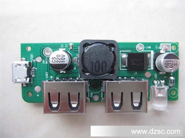 双USB输出(2安+1安)移动电源方案,ASA-202A