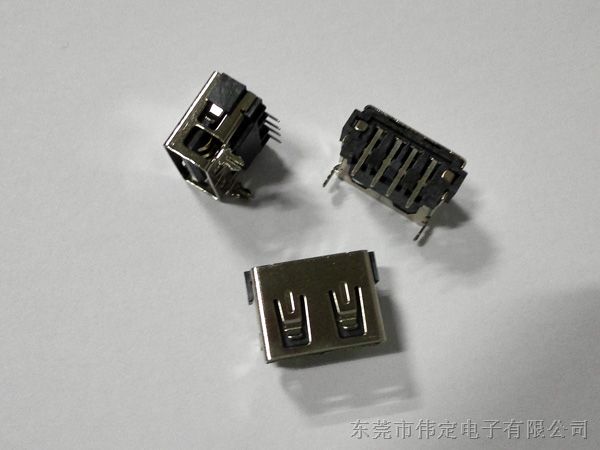 USB插座 AF短体母座 鱼叉脚 长10.0mm高6.80mm
