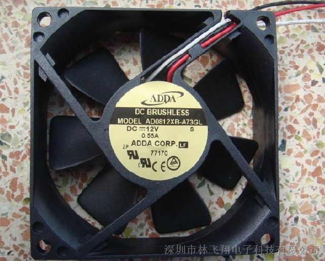 供应AD0812XB-A73GL 12V 0.55A ADDA机箱散热风扇