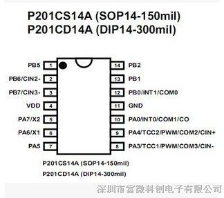 P201CS14A 台湾应广单片机 原厂授权 现货批发 长期供应 PADAUK