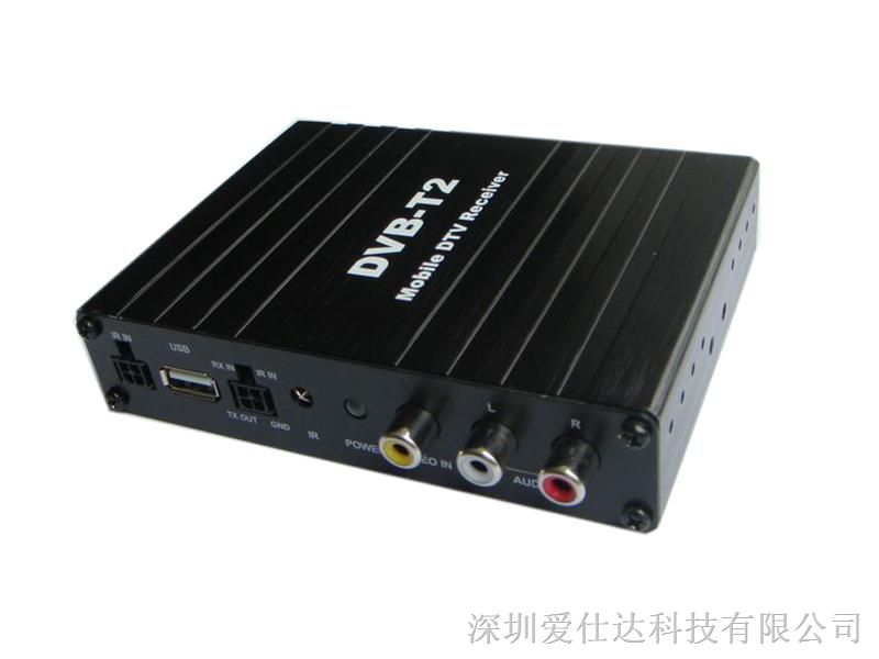 供应DVB-T2双天线高清车载数字电视接收盒DTR-1503