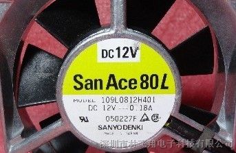 供应三洋SanAce80L 109L0812H401 12V 0.18A 8025三线测速风扇